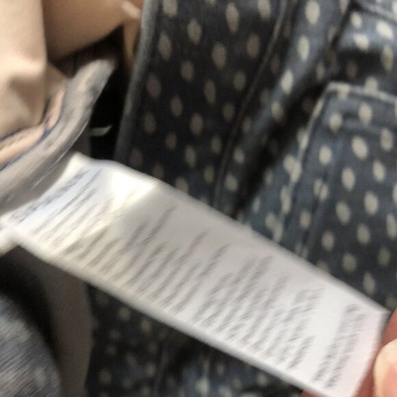 SPANX Pull On Pant Jeggings Mid Rise Medium Blue Denim Polka Dot Stretch - Picture 10 of 12